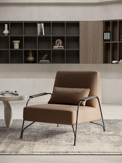 Modern taupe italian style single sofa chair living room armchair
