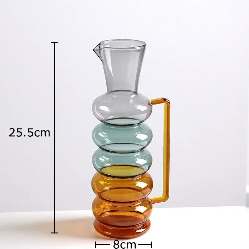 Modern teal amber bubble glass vase living room hydroponics pot