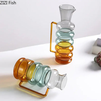Modern teal amber bubble glass vase living room hydroponics pot