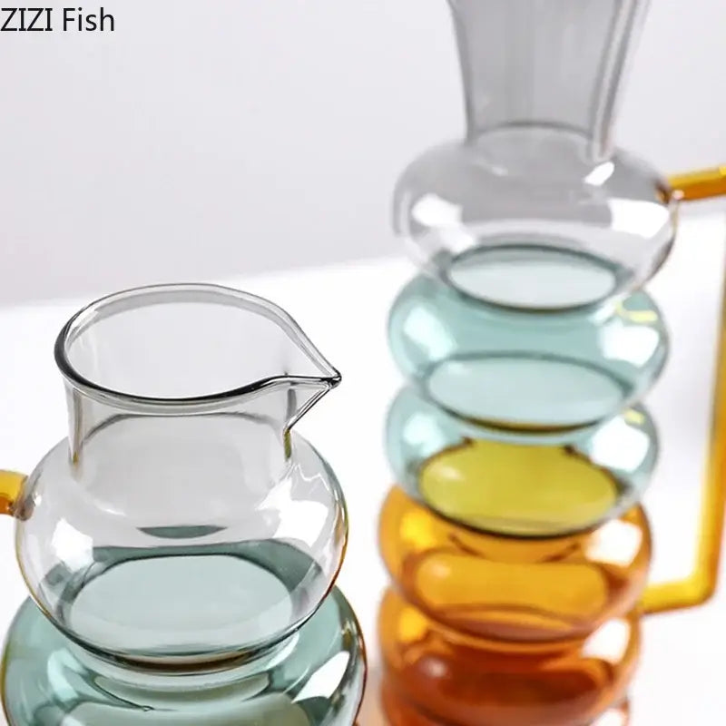 Modern teal amber bubble glass vase living room hydroponics pot