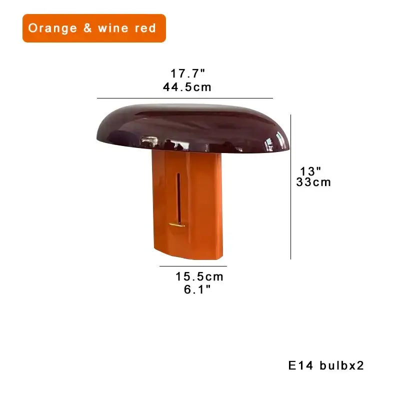 Modern teal & burgundy designer mushroom floor lamp living room