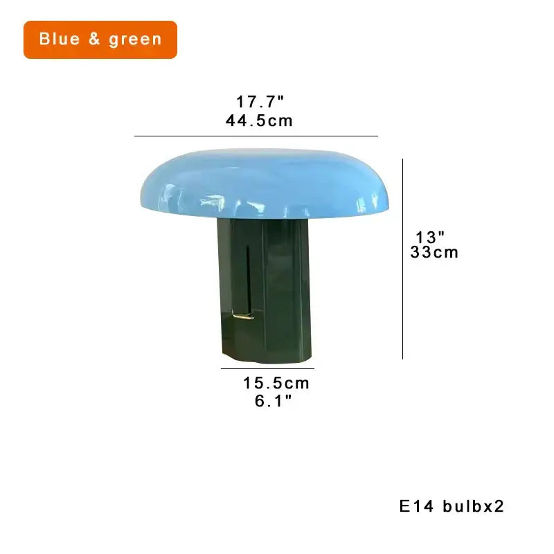 Modern teal & burgundy designer mushroom floor lamp living room