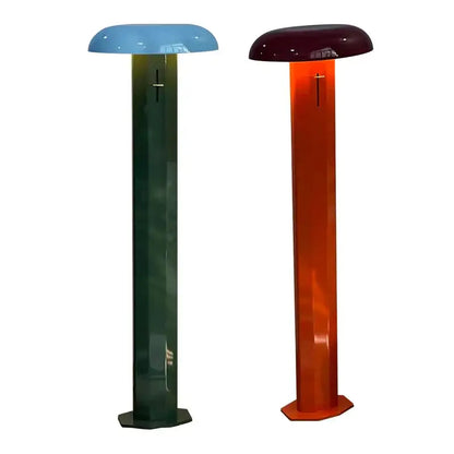 Modern teal & burgundy designer mushroom floor lamp living room