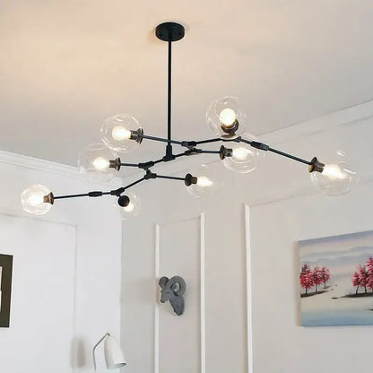 Modern teal glass branch ceiling chandelier dining room light
