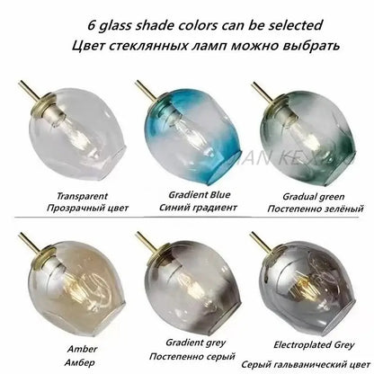 Modern teal glass branch ceiling chandelier dining room light