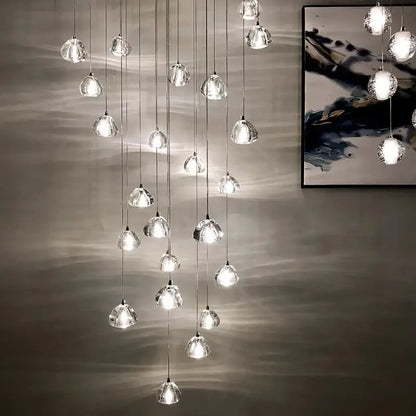 Modern teardrop crystal led chandelier living room pendant light