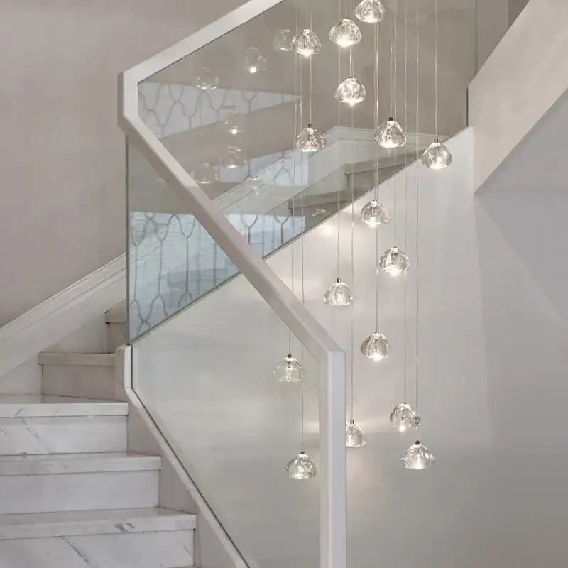 Modern teardrop crystal led chandelier living room pendant light