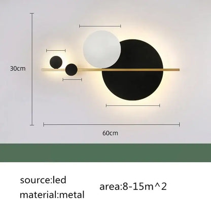 Modern terracotta and black circular wall lamp bedroom light