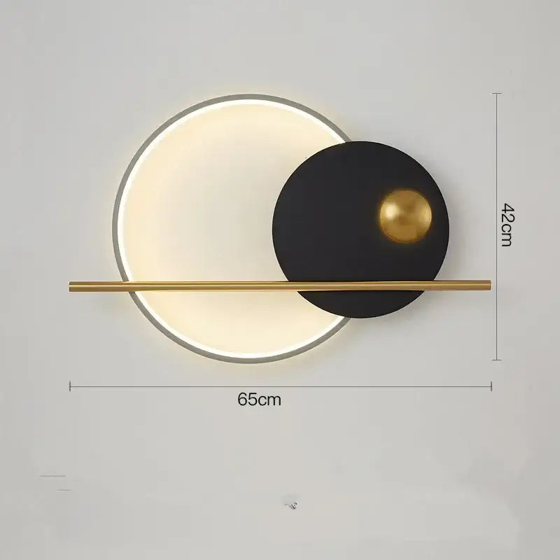 Modern terracotta and black circular wall lamp bedroom light
