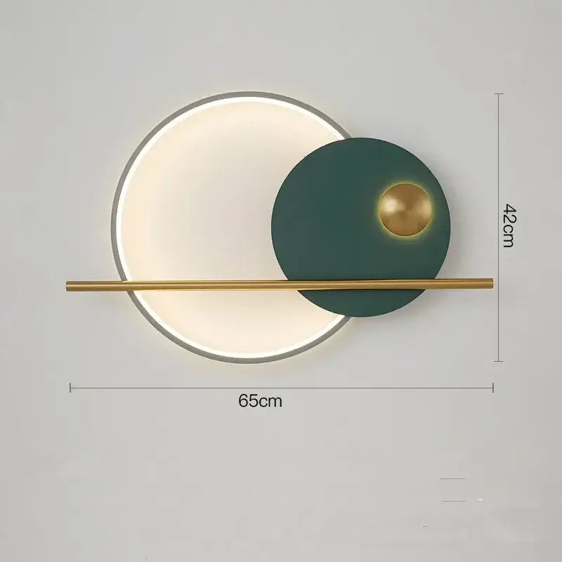 Modern terracotta and black circular wall lamp bedroom light