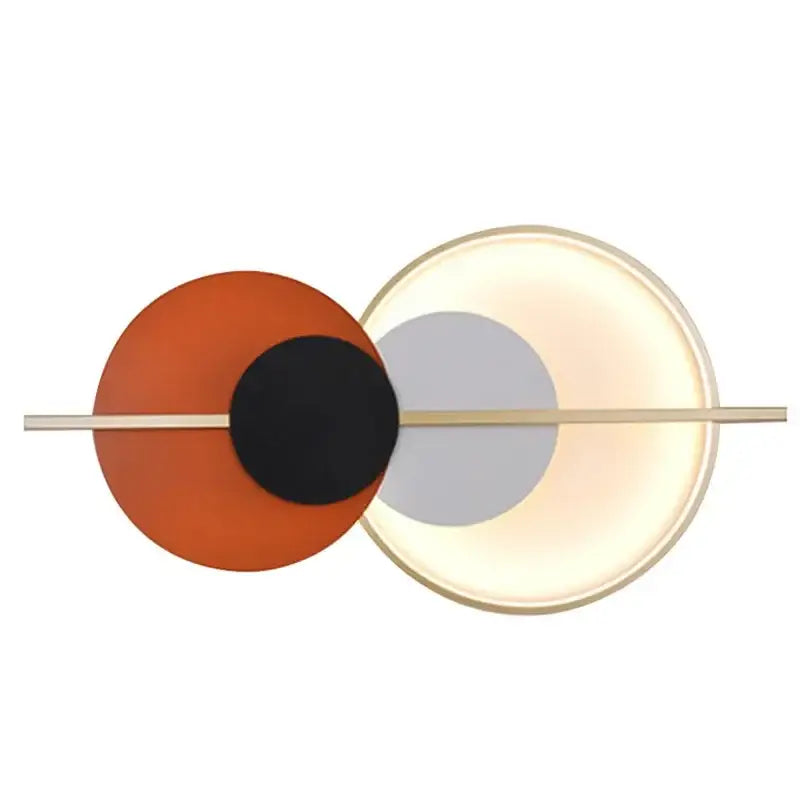 Modern terracotta and black circular wall lamp bedroom light