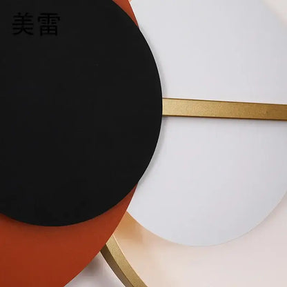 Modern terracotta and black circular wall lamp bedroom light