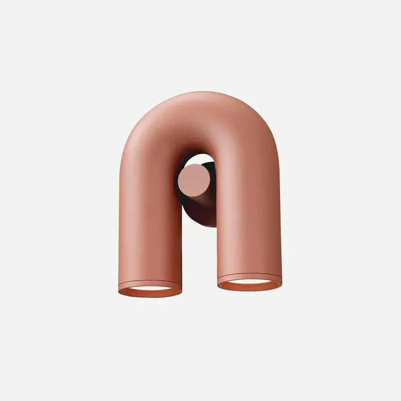 Modern terracotta & gray ceramic led u-shaped wall lamp bedroom