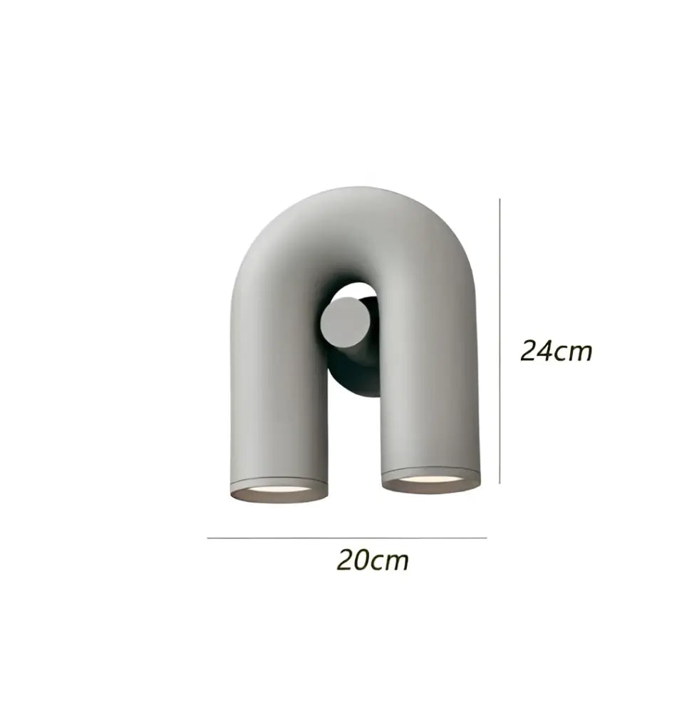 Modern terracotta & gray ceramic led u-shaped wall lamp bedroom