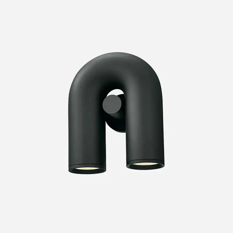 Modern terracotta & gray ceramic led u-shaped wall lamp bedroom
