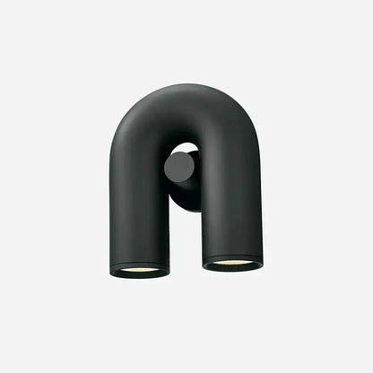 Modern terracotta & gray ceramic led u-shaped wall lamp bedroom