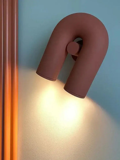 Modern terracotta led u-shaped wall lamp for living room lighting