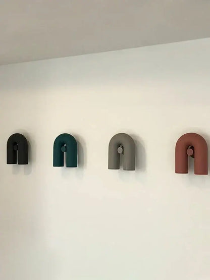 Modern terracotta led u-shaped wall lamp for living room lighting