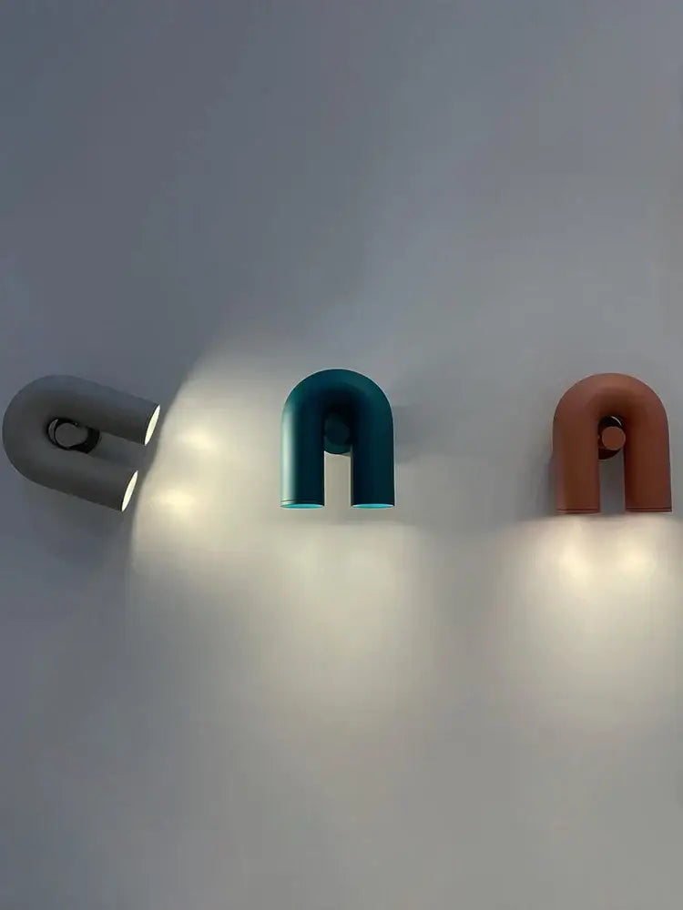 Modern terracotta led u-shaped wall lamp for living room lighting