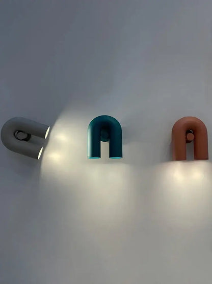 Modern terracotta led u-shaped wall lamp for living room lighting