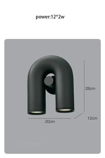 Modern terracotta led u-shaped wall lamp for living room lighting