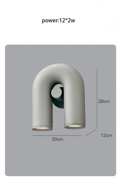 Modern terracotta led u-shaped wall lamp for living room lighting