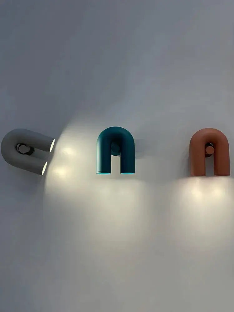 Modern terracotta led u-shaped wall lamp for living room staircase