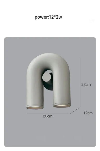 Modern terracotta led u-shaped wall lamp for living room staircase