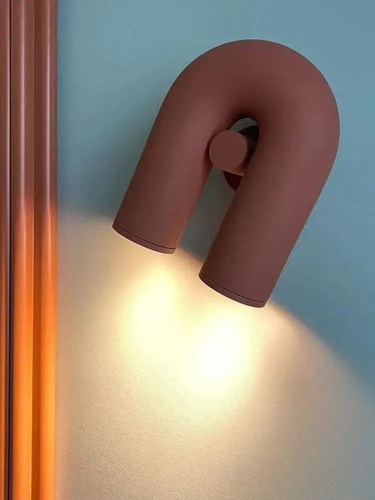 Modern terracotta led u-shaped wall lamp for living room staircase