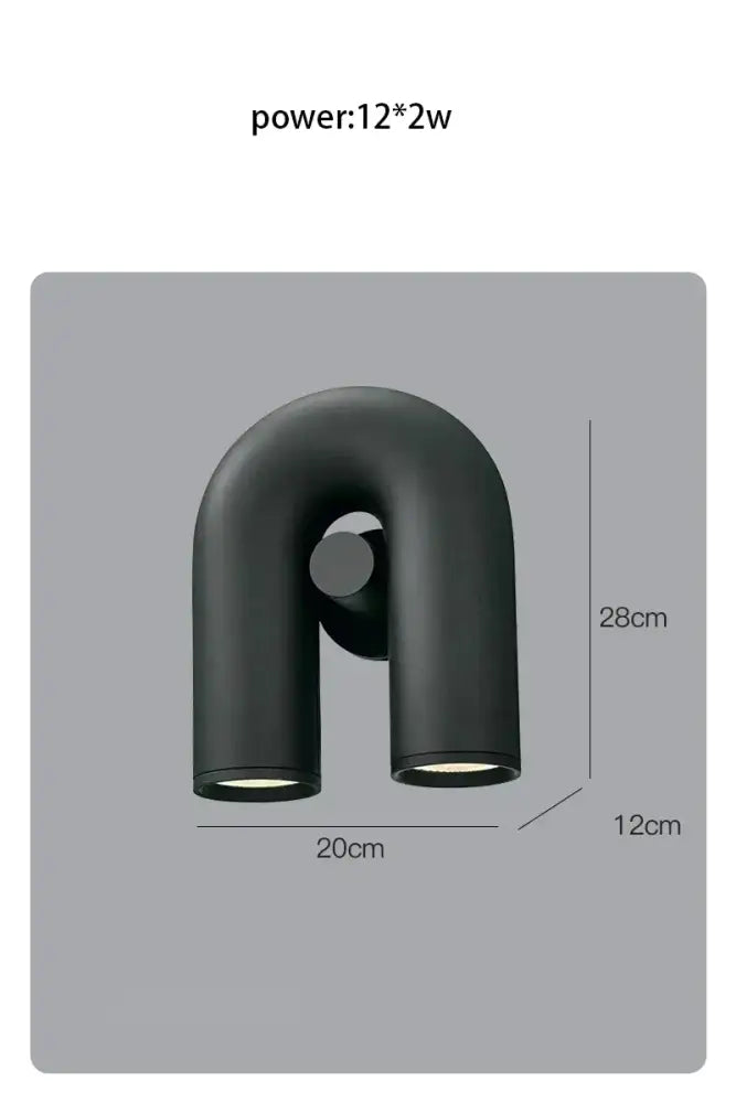 Modern terracotta led u-shaped wall lamp for living room staircase