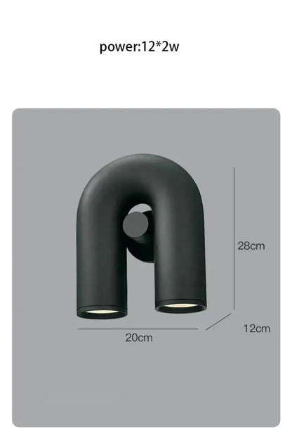 Modern terracotta led u-shaped wall lamp for living room staircase