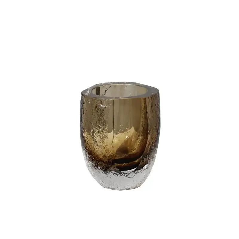 Modern textured brown glazed glass vase living room decor ornament