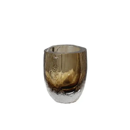 Modern textured brown glazed glass vase living room decor ornament