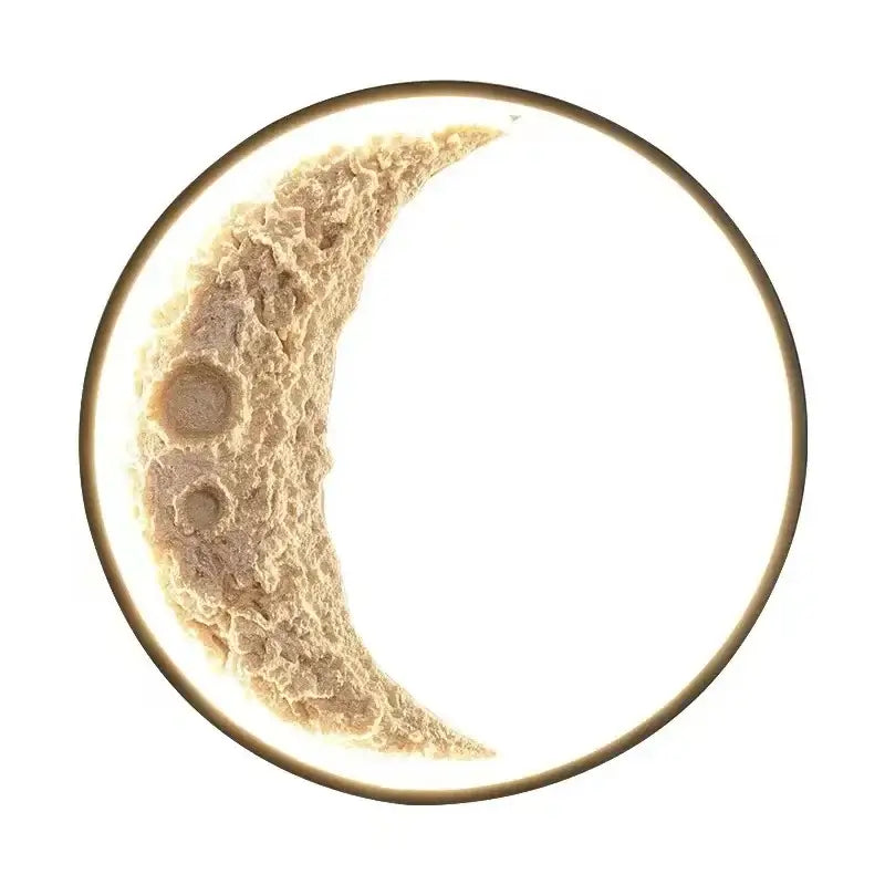 Modern textured crescent moon wall lamp for bedroom