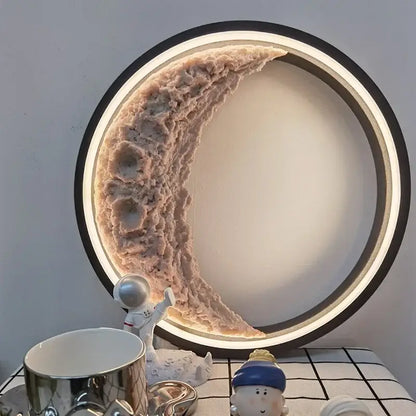 Modern textured crescent moon wall lamp for bedroom