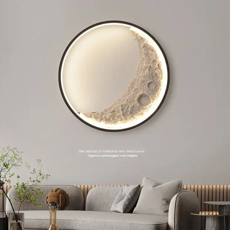 Modern textured crescent moon wall lamp for bedroom