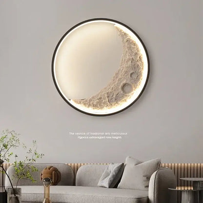 Modern textured crescent moon wall lamp for bedroom