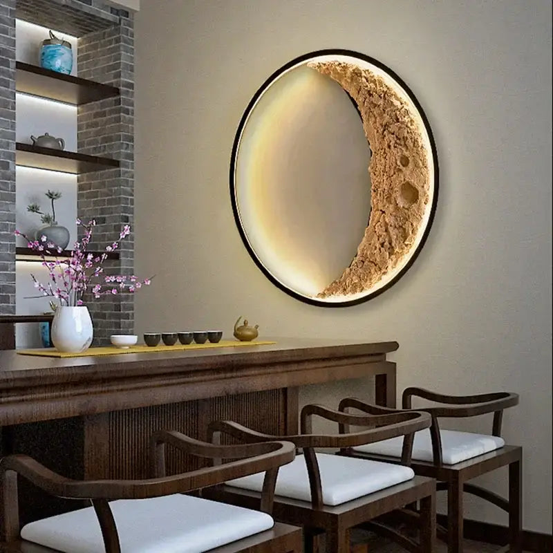 Modern textured crescent moon wall lamp for bedroom