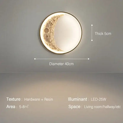 Modern textured crescent moon wall lamp for bedroom