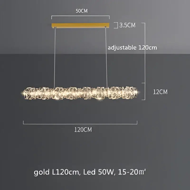 Modern textured crystal led pendant light dining room warm illumination