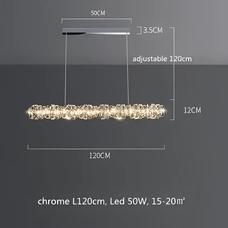 Modern textured crystal led pendant light dining room warm illumination