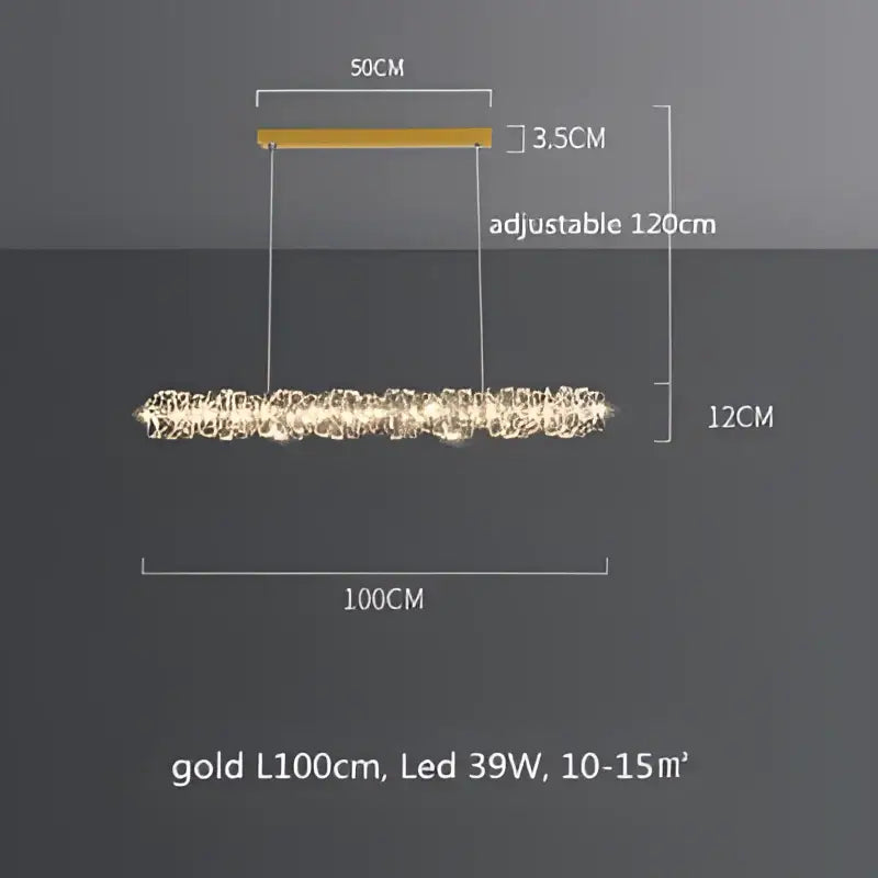 Modern textured crystal led pendant light dining room warm illumination