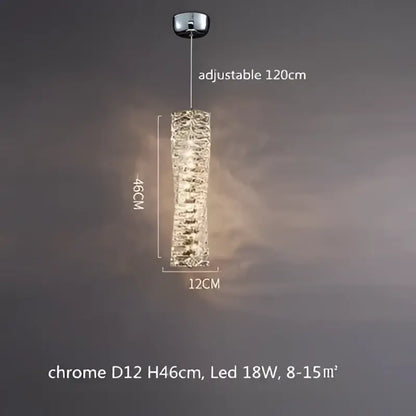 Modern textured crystal led pendant light dining room warm illumination