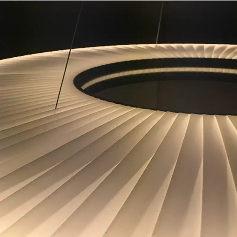 Modern textured dix heures round fabric led pendant light dining room