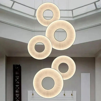 Modern textured dix heures round fabric led pendant light dining room