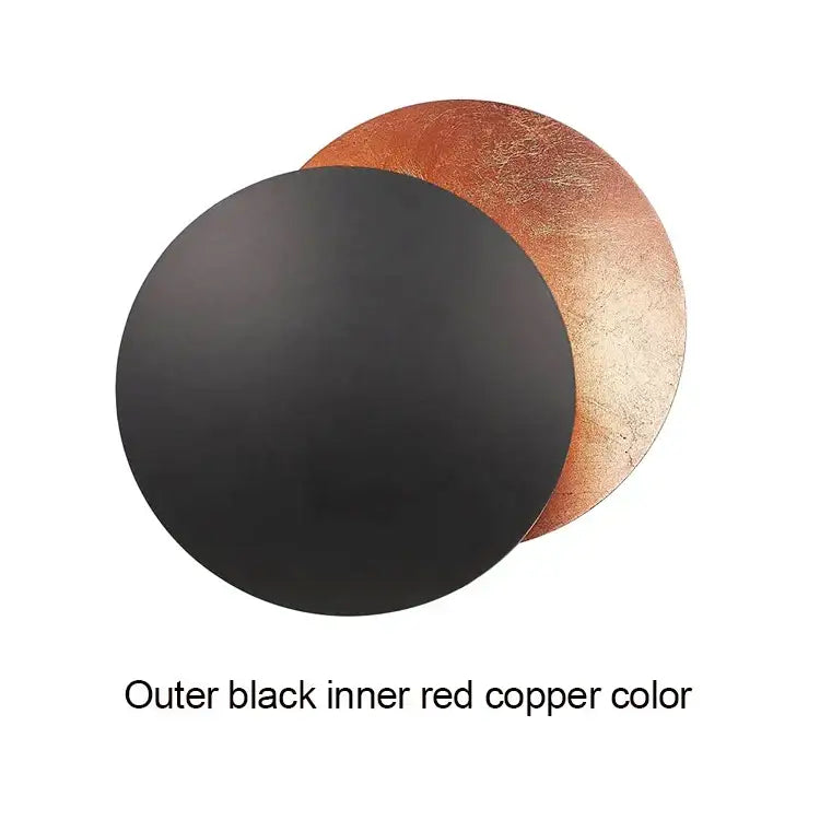 Modern textured eclipse round wall lamp for bedroom moon sconce