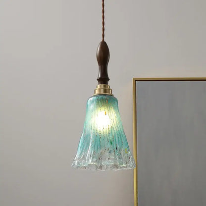 Modern textured glass copper led pendant light for kitchen dining room