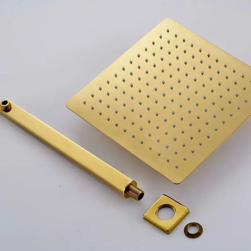 Modern textured gold rain shower set bathroom wall mounted fixtures