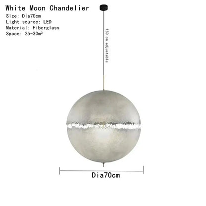 Modern textured moon pendant chandelier living room led light