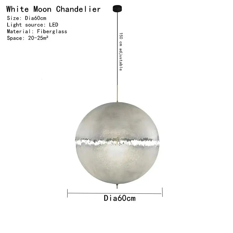 Modern textured moon pendant chandelier living room led light
